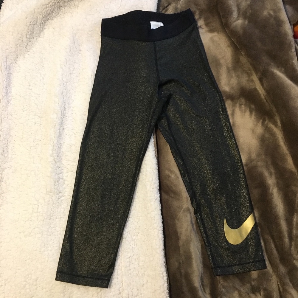 Sparkly Gold Nike Leggings